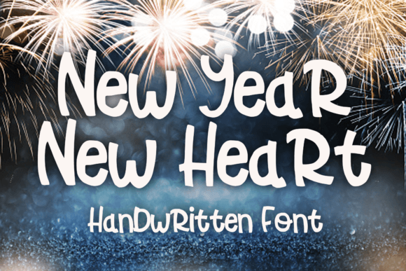 New Year New Heart: A Cheerful Display Font for Fresh Brand Identity