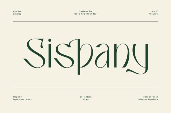 Sispany: A Sophisticated Display Typeface for Modern Editorial Design